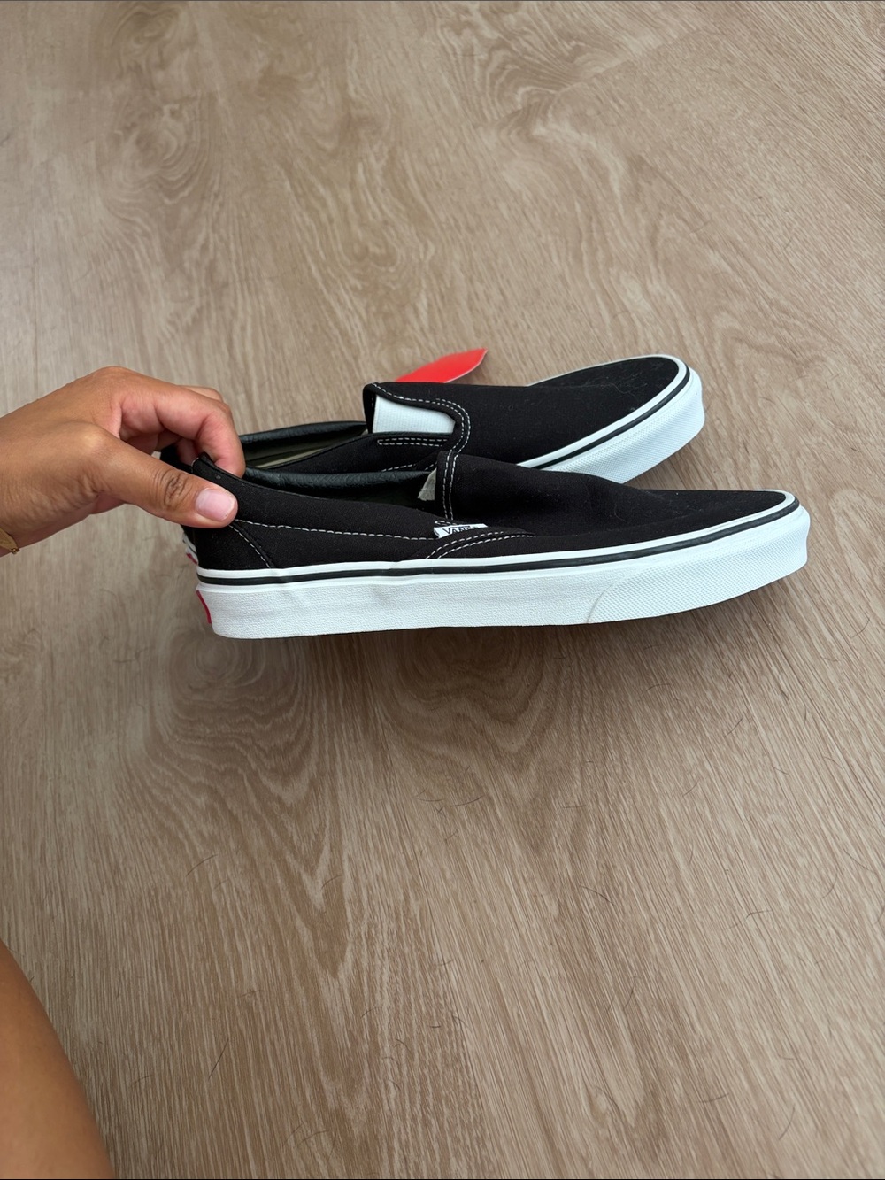 Vans Classic Slip-On Women's Black & White Canvas Loafers - Picture 3 of 4